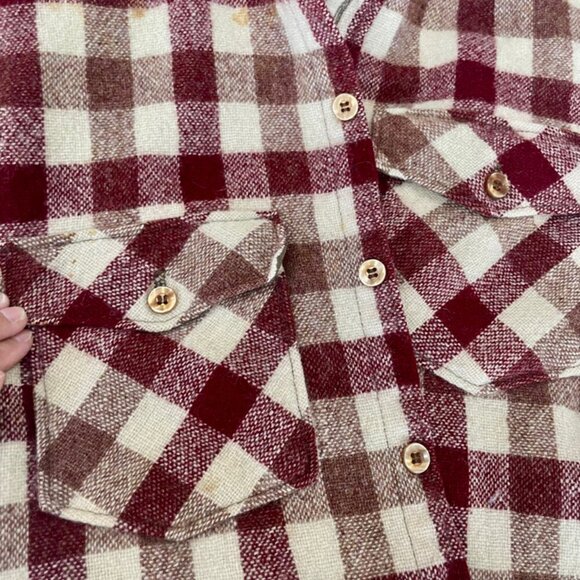WOOLRICH VTG 70’s PLAID THICK WOOL BLEND LONG SLEEVE SHIRT MADE IN USA SZ M - Picture 8 of 16